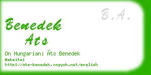benedek ats business card