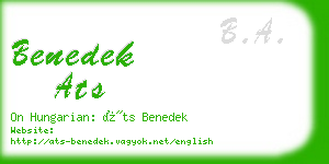 benedek ats business card